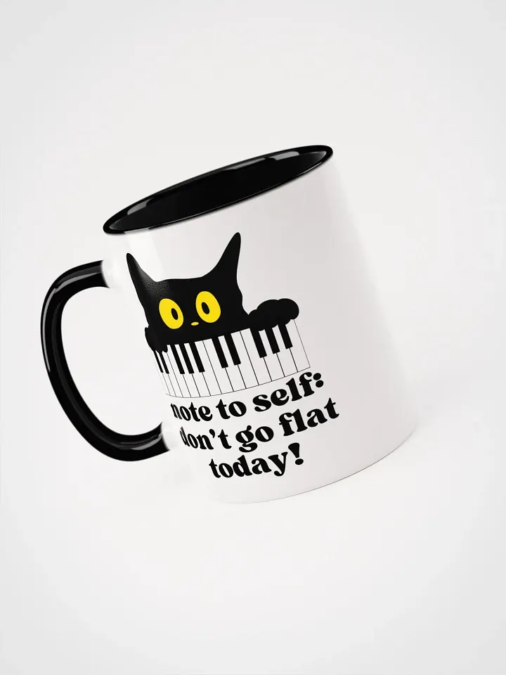 Note To Self: Don't Go Flat Today Mug - Gift For Singers And Cat Lovers product image (2)