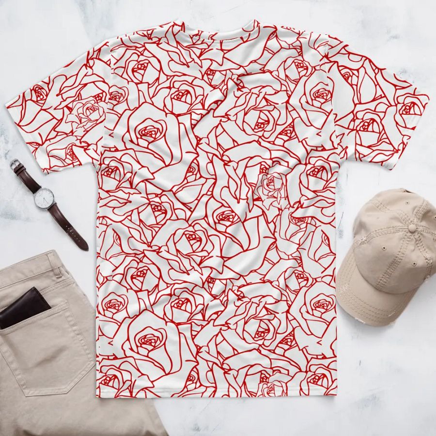 Loads of Roses · white-red crew neck t-shirt product image (8)