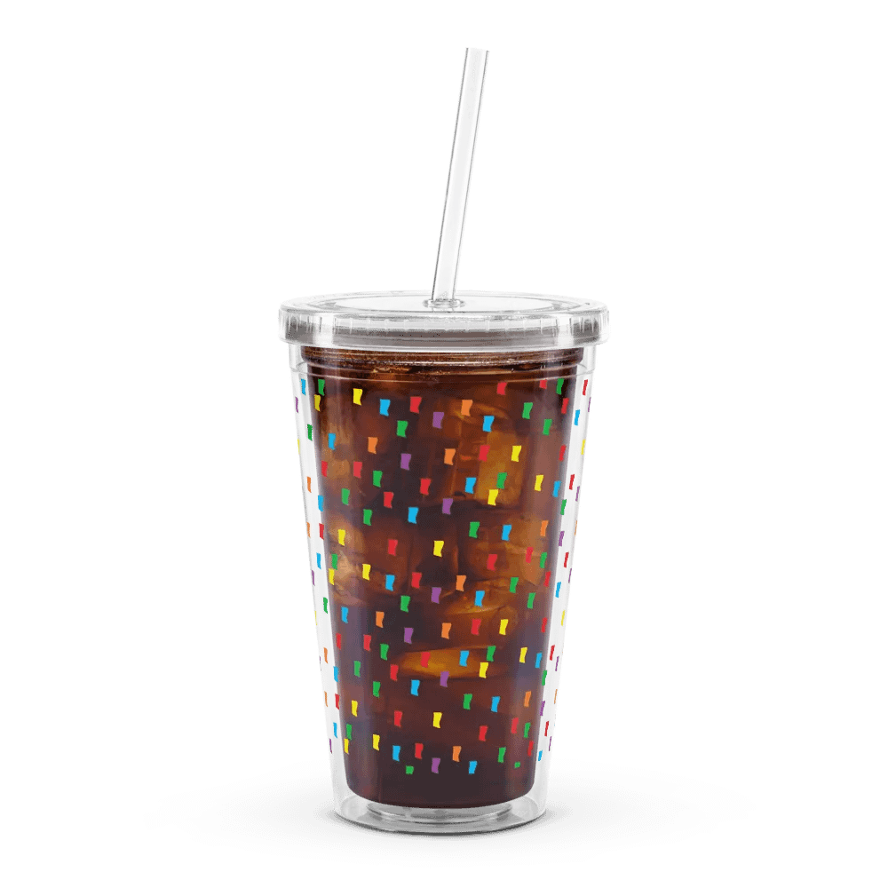 Confetti Double Wall Clear Plastic Tumbler (16oz.) product image (1)