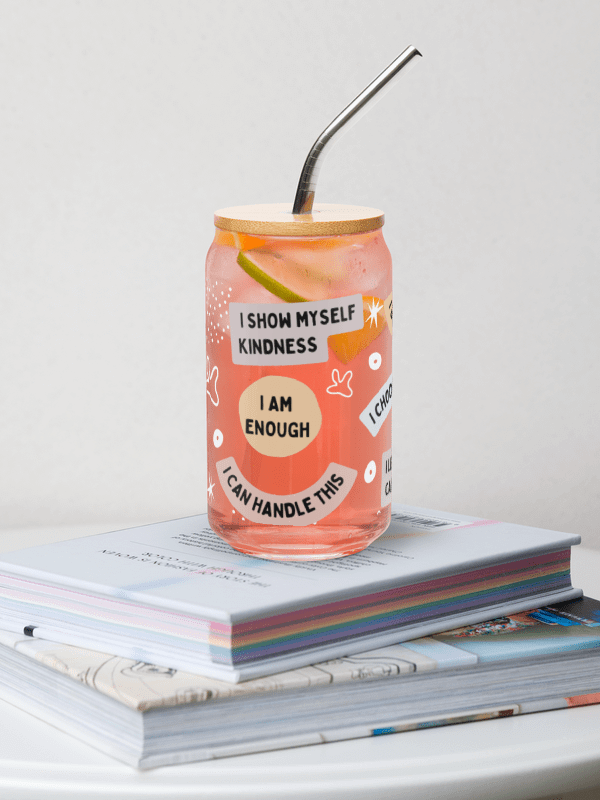 Mindful Affirmations Can-Shaped Glass – 16oz product image (5)