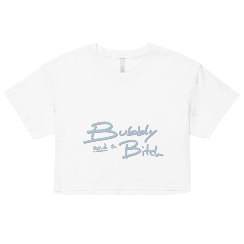 Bubbly and a B*tch (cotton candy shadow design) printed cotton crop top product image (19)