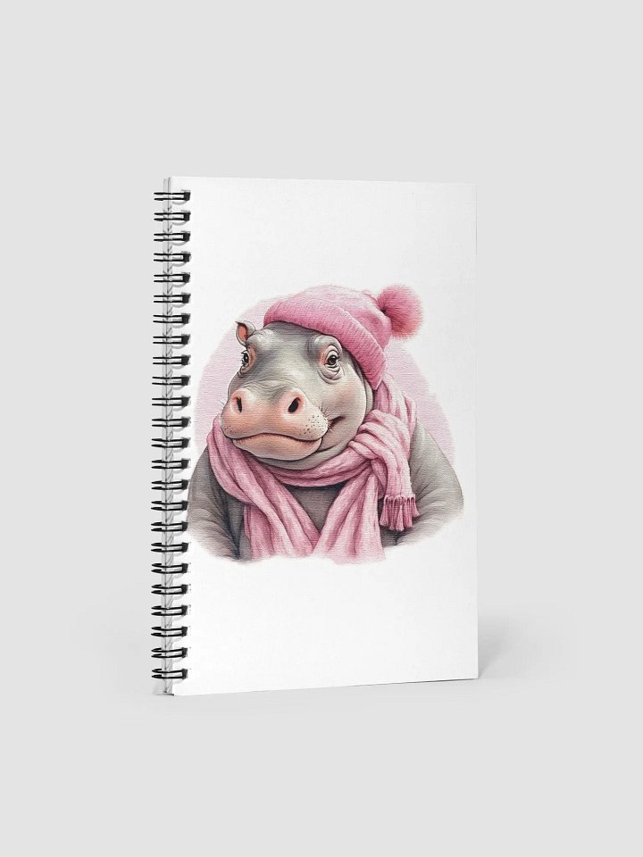 Adorable cute Hippo wearing a pink hat and scarf product image (1)