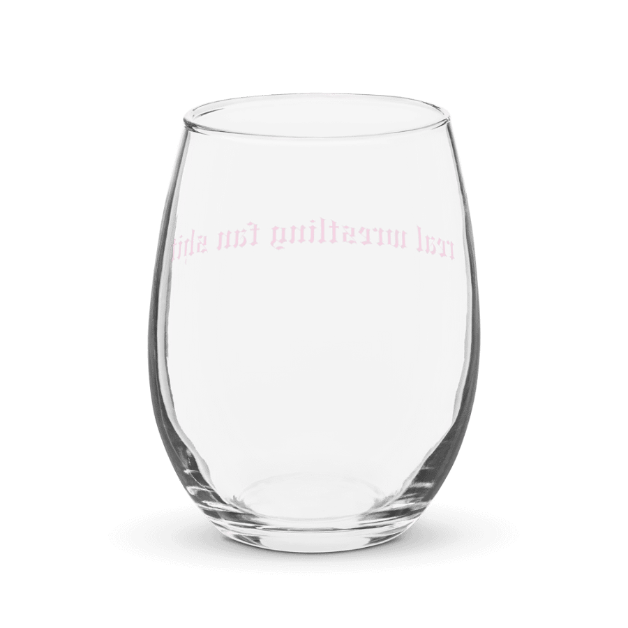 Real Wrestling Fan Shit Wine Glass (Pink Font) product image (3)