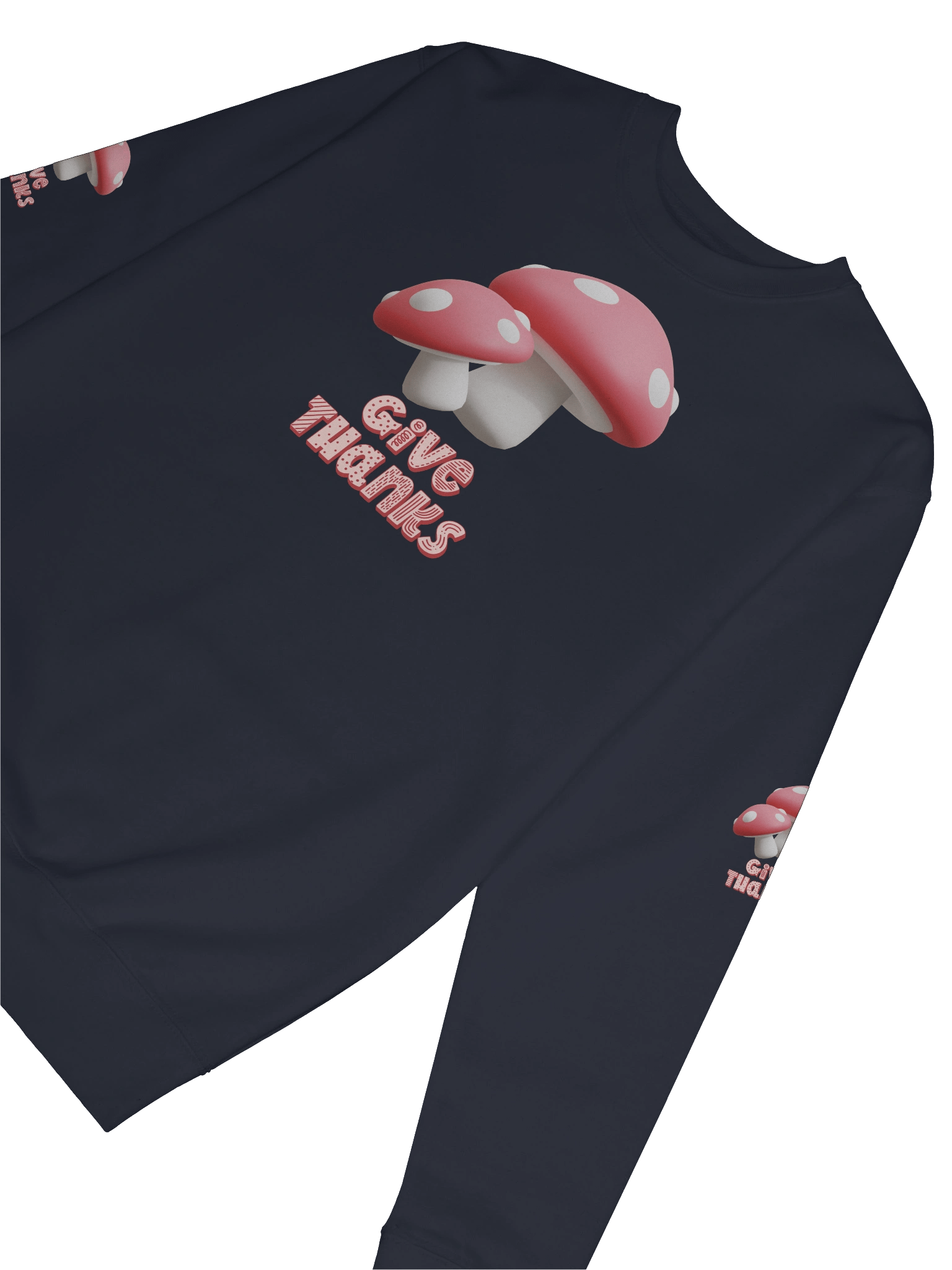 Give Thanks Sweatshirt – Mushroom Typography, Thanksgiving product image (56)