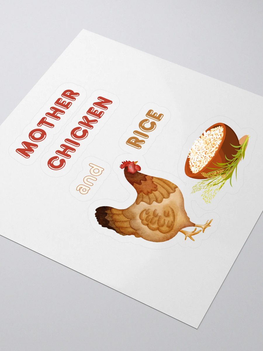 Mother Chicken and Rice Kiss Cut Stickers product image (3)