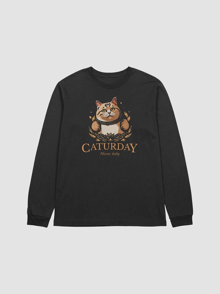 Caturday Long Sleeve Tee - Big Orange Kitty - Stable Diffusion product image (2)