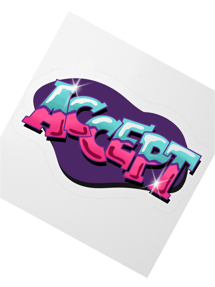 "ACCEPT" - Kawaiifiti Style - Kiss Cut Sticker product image (6)