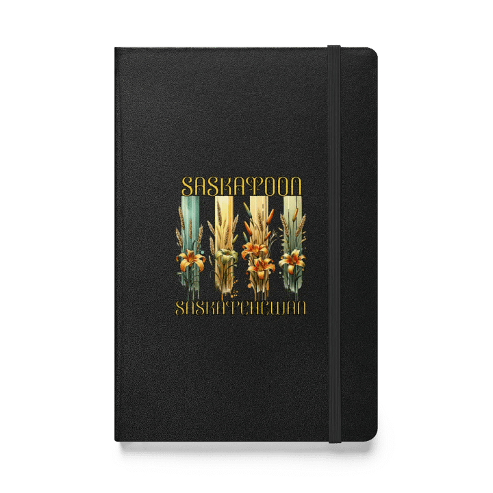 Saskatoon Saskatchewan 4 Vertical Tiger Lily Wheat Art Deco Botanical Hardcover Notebook product image (1)