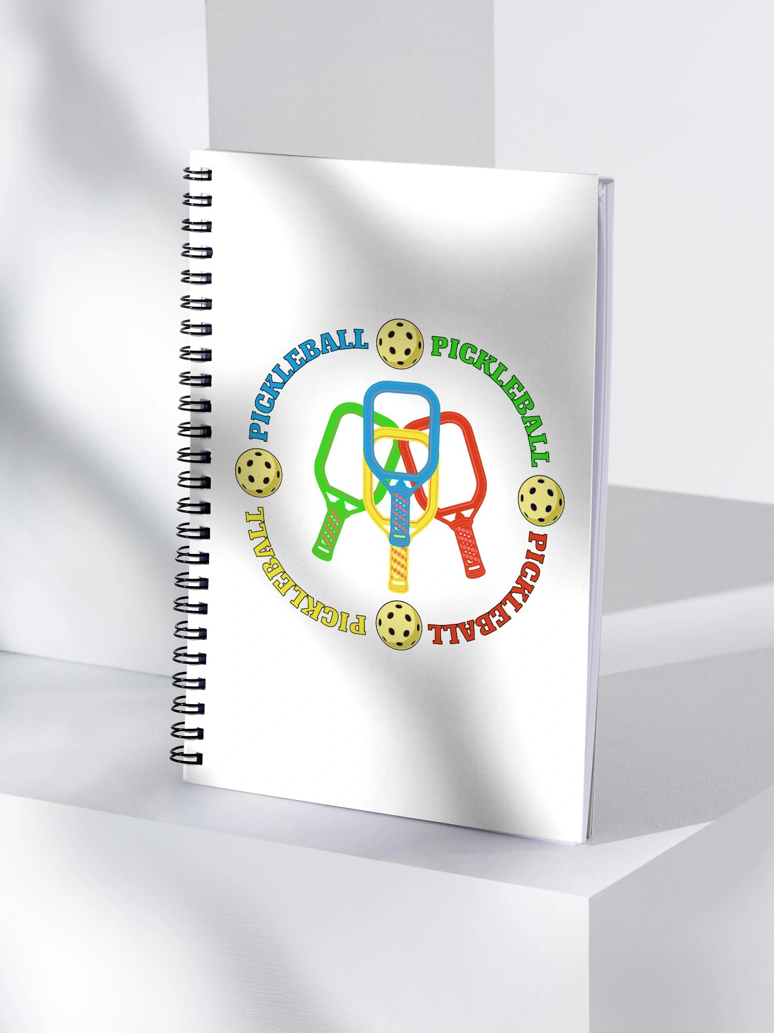 Pickleball Four Circle Colors Paddles Spiral Notebook product image (1)