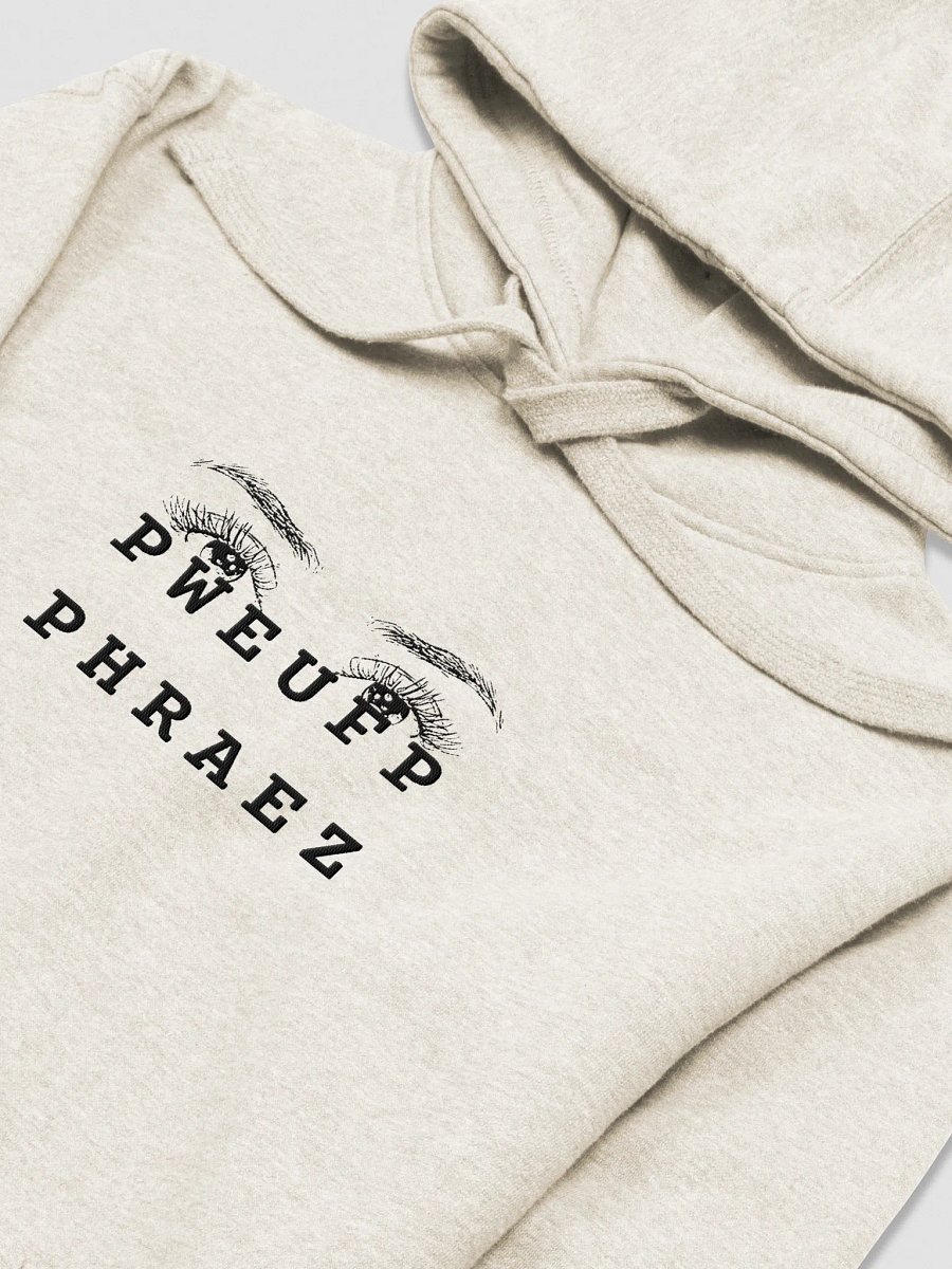 B*TCH PLEASE in steno - Embroidered Hoodie (black) (eyes) product image (3)