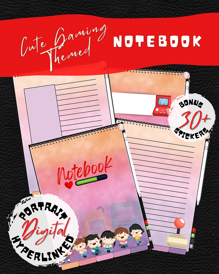 Cute Gaming Themed Notebook - Digital Version - Goodnotes Compatible product image (1)