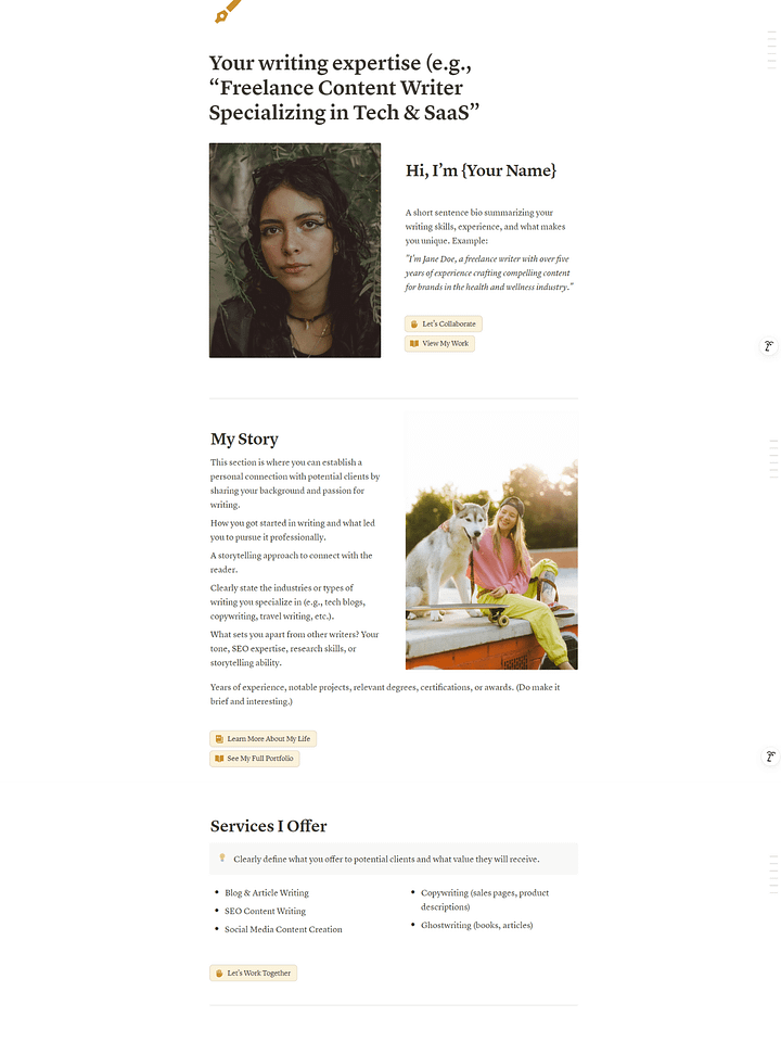 Freelance Writer Website Template | Showcase Your Work & Services product image (1)
