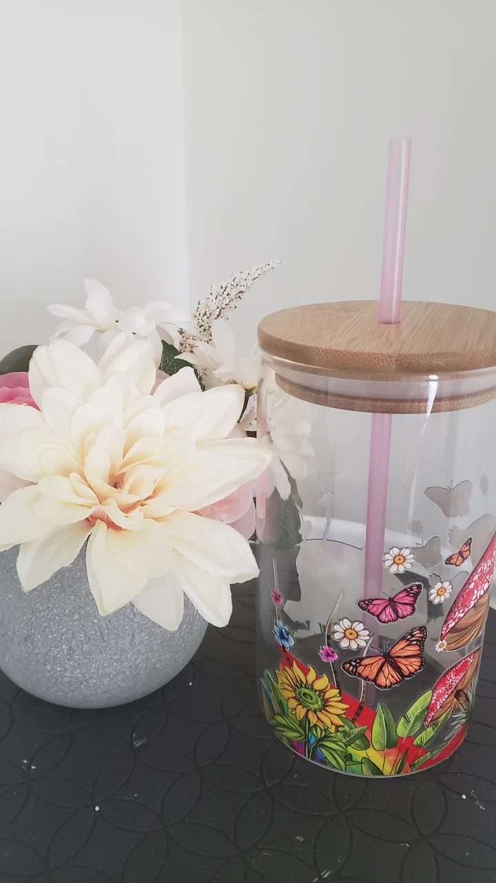 Mushroom Glass Jar with Bamboo Lid product image (1)
