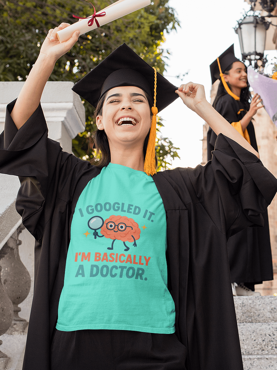 "I Googled It. I'm Basically a Doctor" Funny Gen Z T-Shirt – Sarcastic Graphic Tee product image (2)