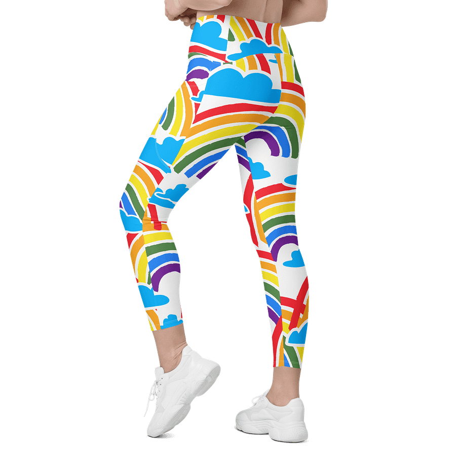 Whimsical Rainbow Crossover Leggings with Pockets product image (7)