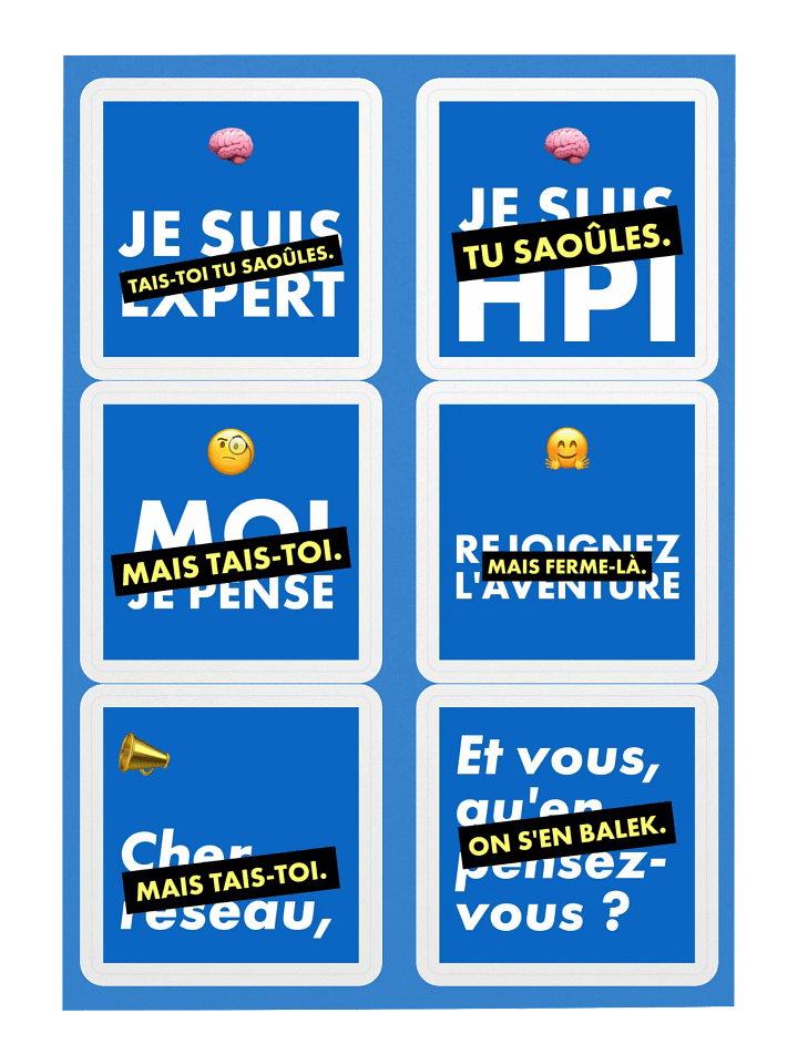 6 stickers Posts Linkedin • planche A5 product image (1)