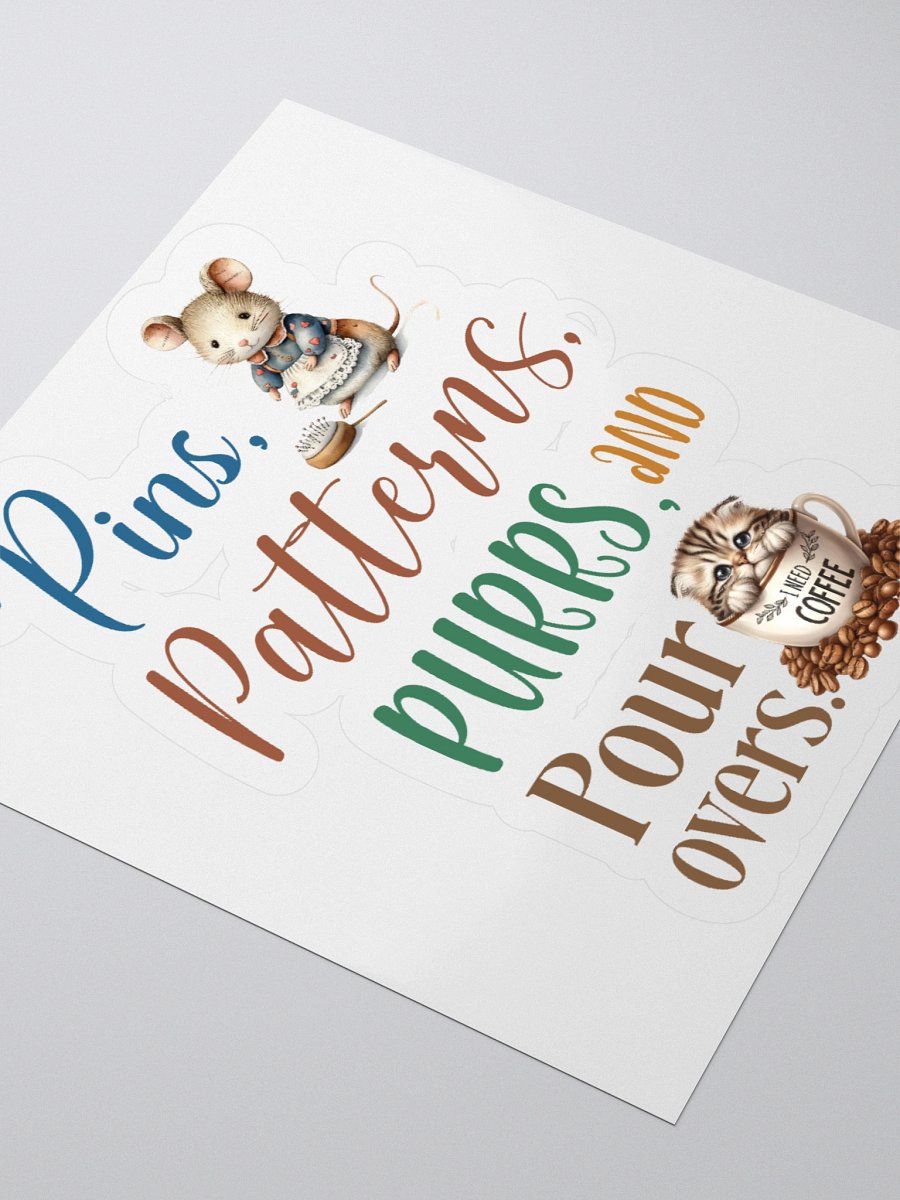 Whimsical Pins Patterns Purrs Kiss Cut Stickers Set product image (3)