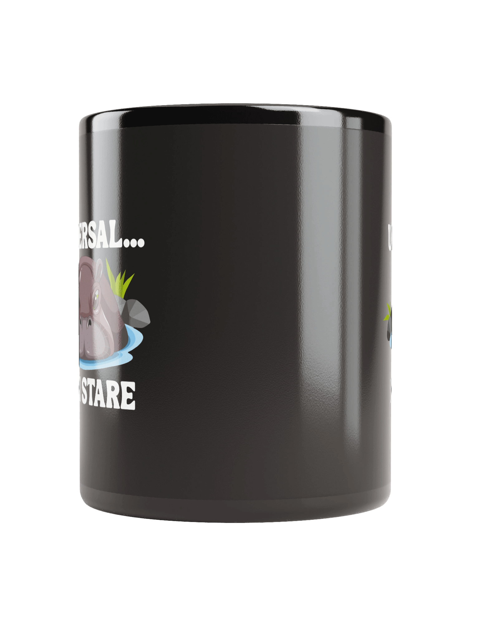 "Universal...Mom Stare" Hippo Limited Black Glossy Mug product image (10)