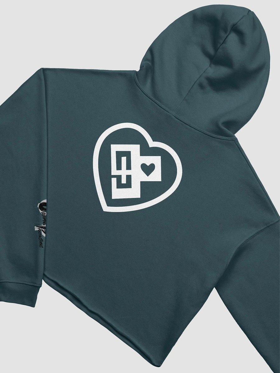 OptimusProcrastinus HeartChip in Heart Cropped Hoodie (White) product image (4)