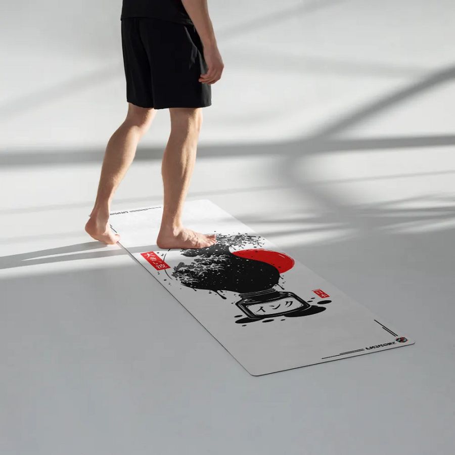 Black Kanagawa's wave Japanese Ink - Yoga Mat product image (5)