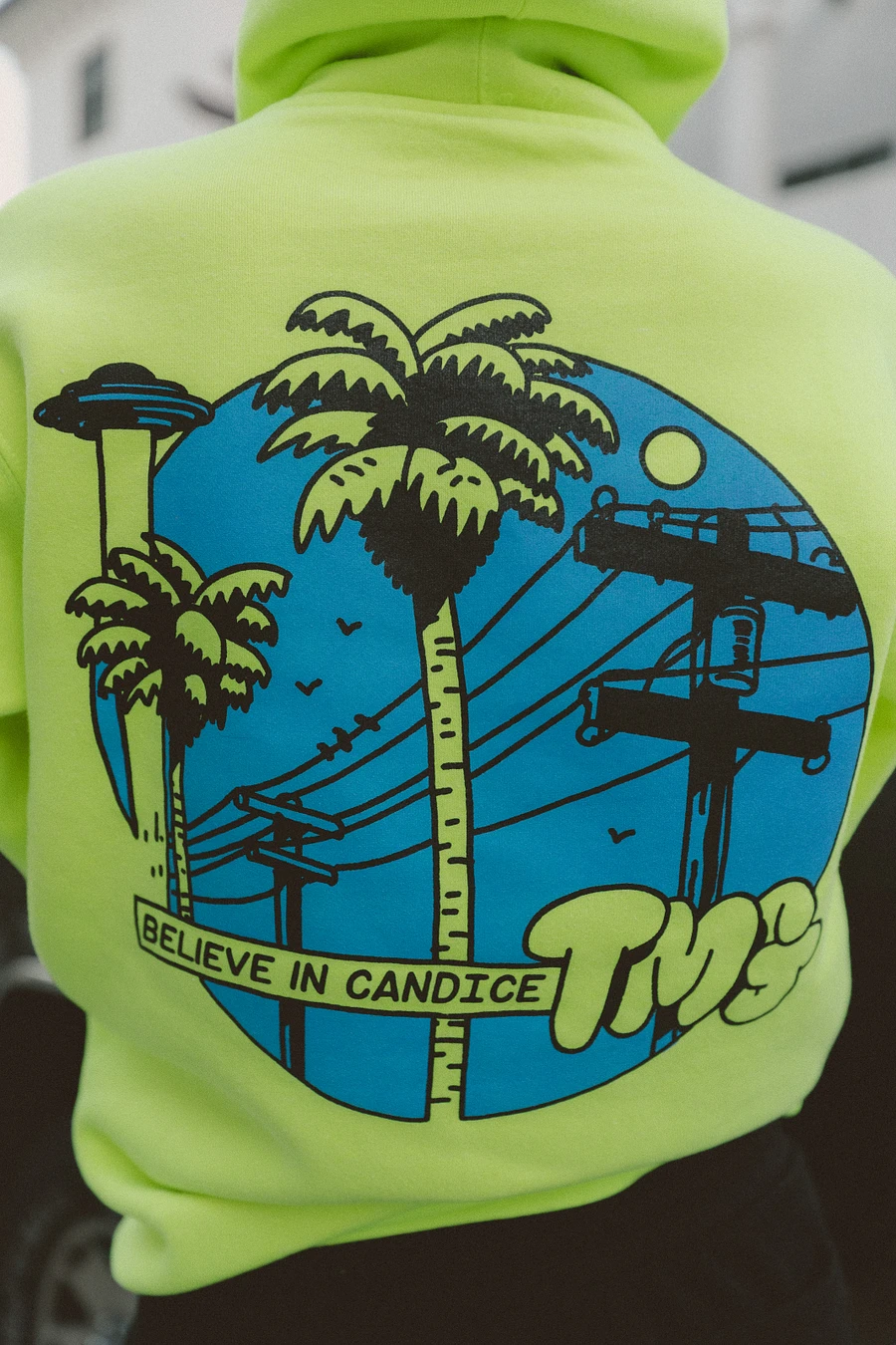 Palm Trees Neon Green Hoodie product image (9)