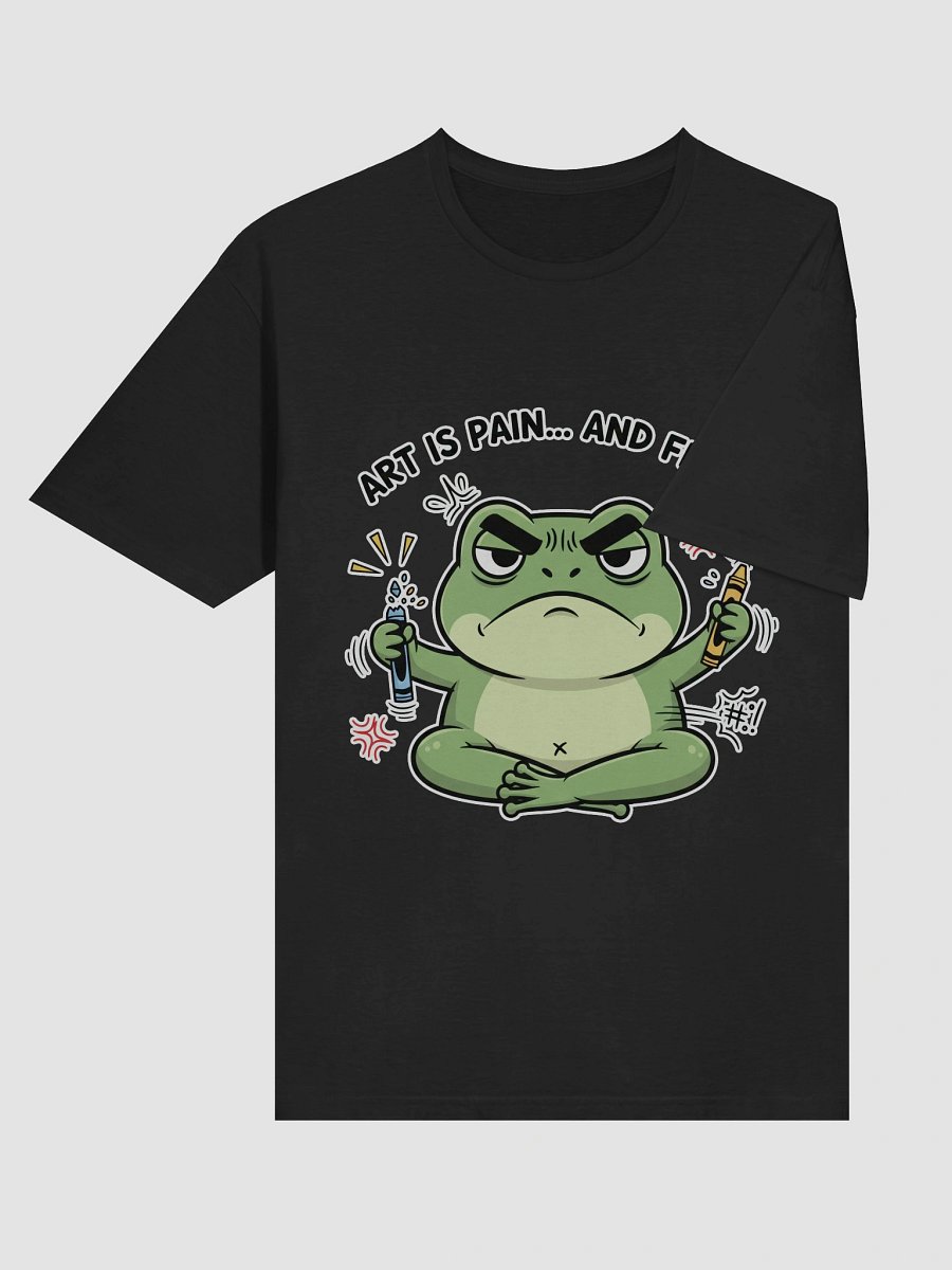 Grumpy Frog with Crayons Unisex T-Shirt product image (6)