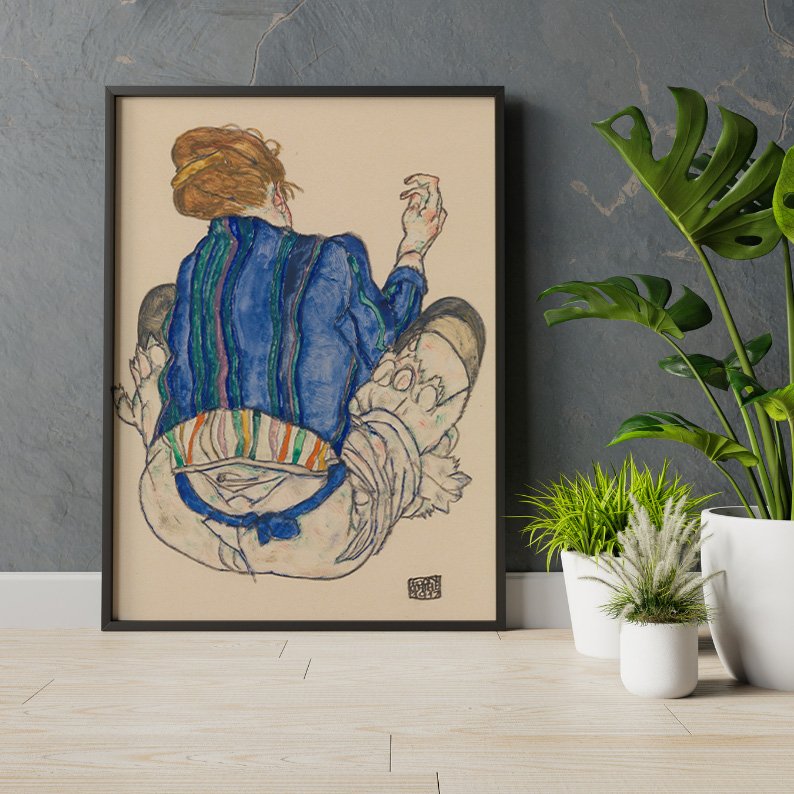 Seated Woman, Back View (1917) by Egon Schiele product image (18)