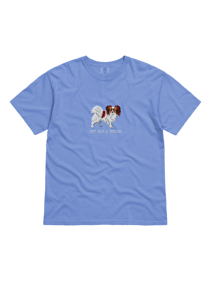 Keep Calm & Papillon T-Shirt(Embroidered) of a Papillon(Chocolate & White) product image (31)