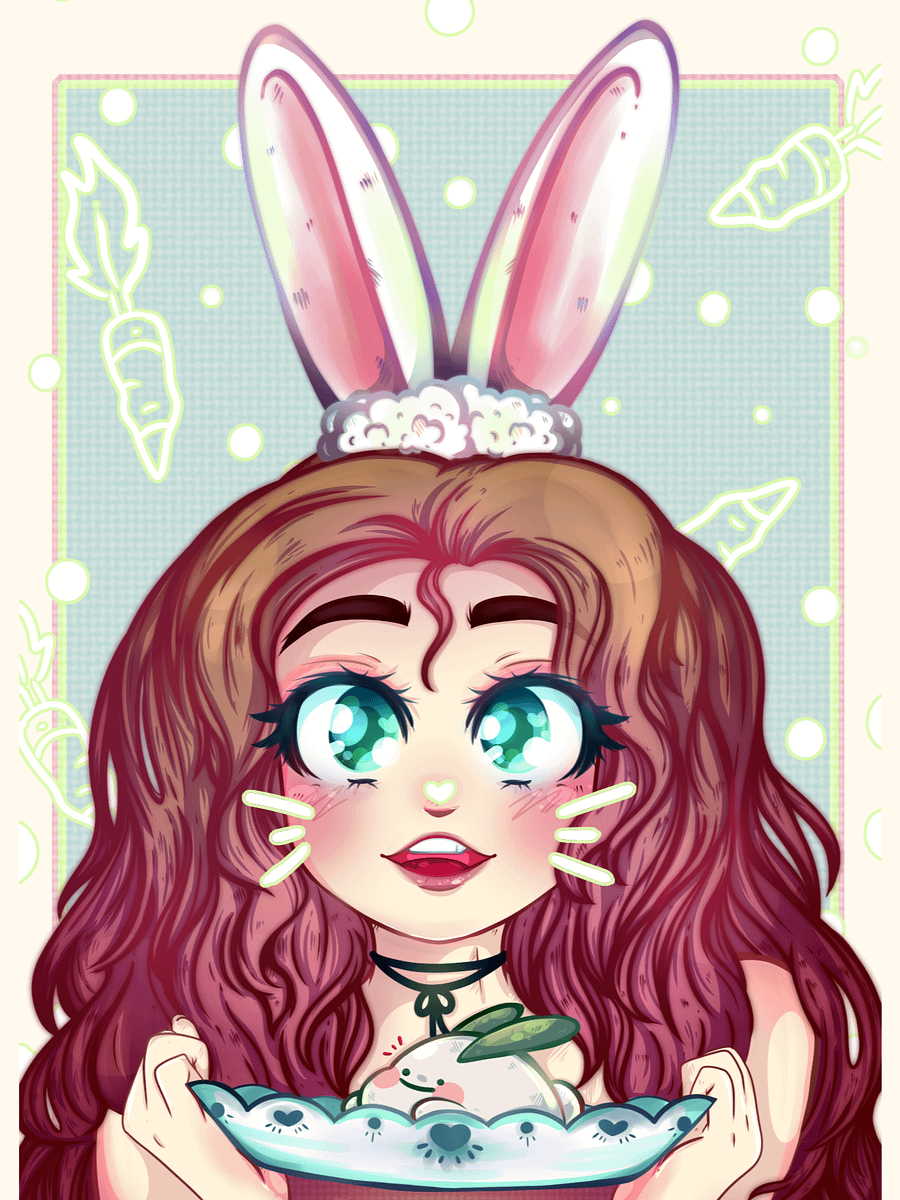 Peach Mochi (Postcard Print) 🐇🍑 product image (2)