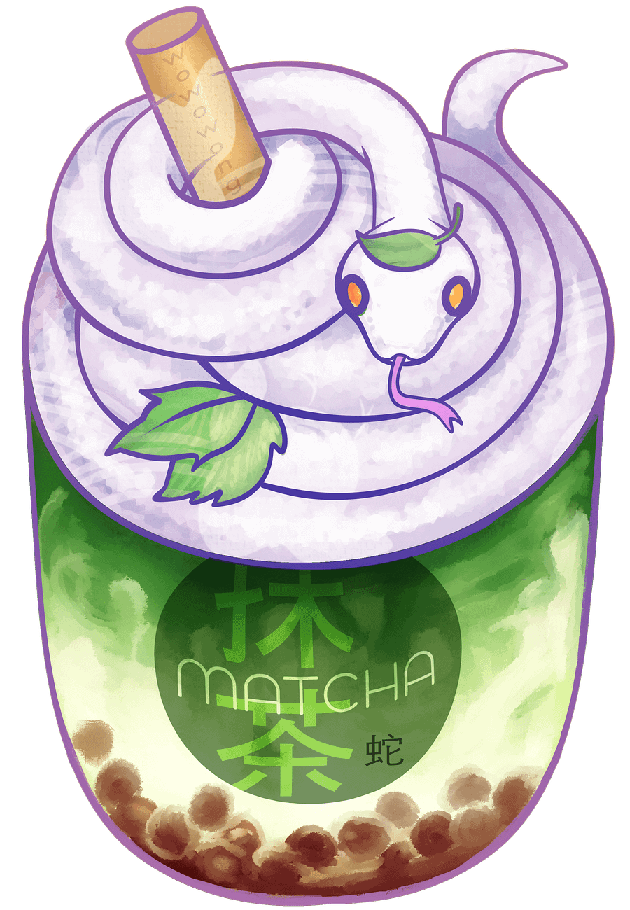 Zodiac Drinks - Matcha Snake Green Tea - Sticker product image (2)
