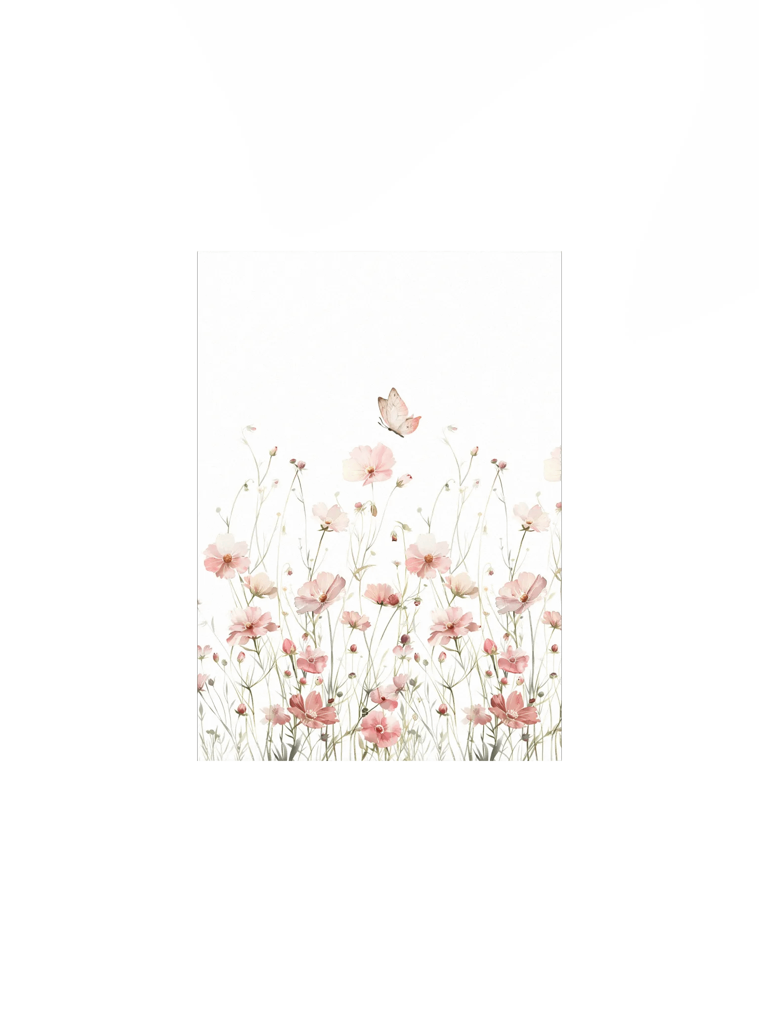 Watercolor Pink Floral Meadow Nursery Print product image (2)