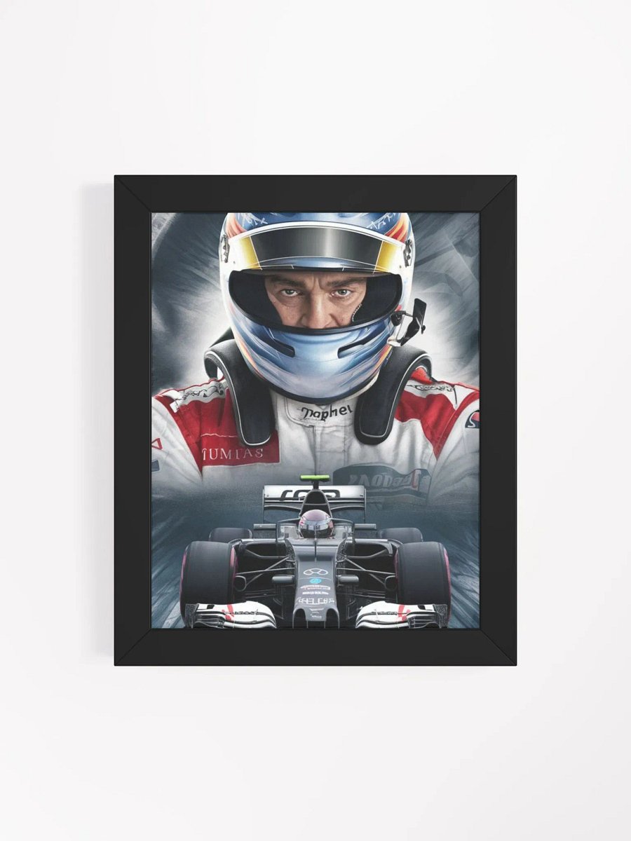 Poster for F1 featuring a man in a helmet, promoting the thrilling world of Formula 1 racing. product image (27)