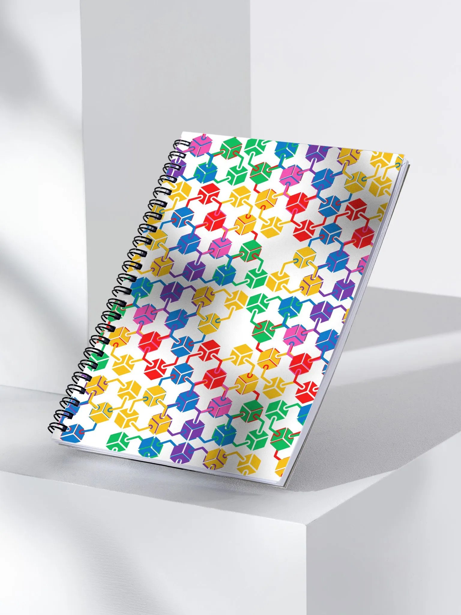 Connectors - Multi-colored Geometric Abstract Design Spiral Notebook product image (3)
