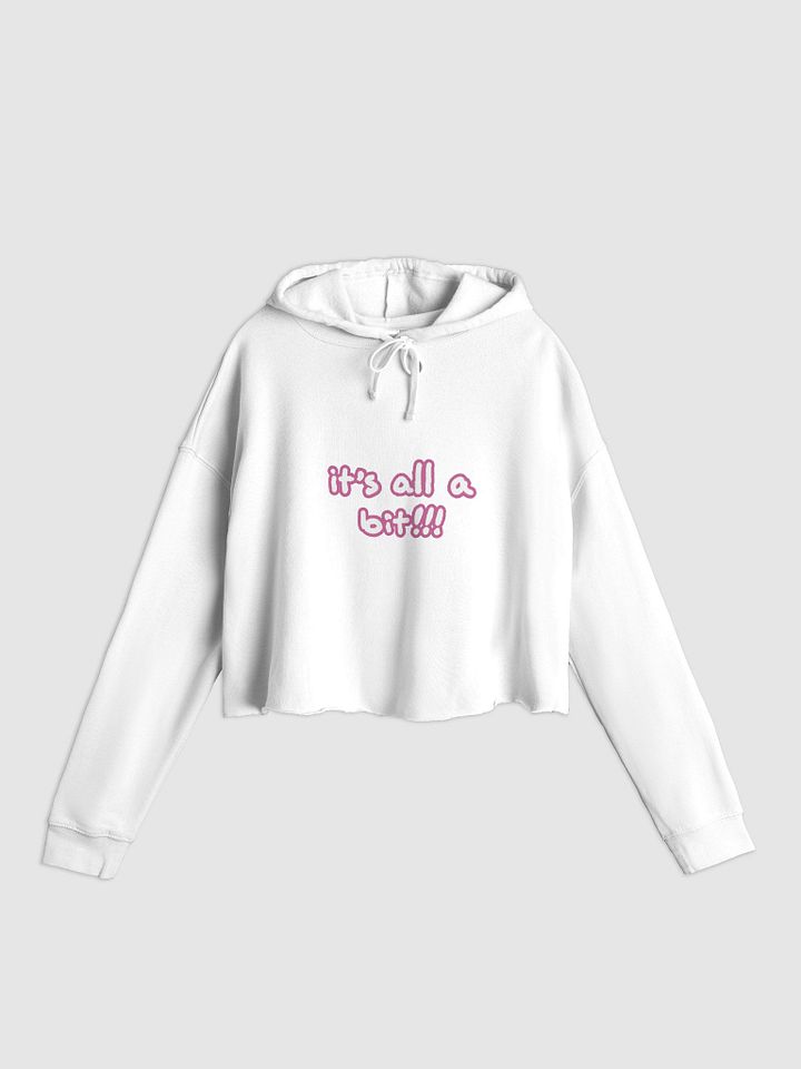 “It’s all a bit!!!” (sm. lined design, #CB6398) lightweight cropped hoodie product image (3)