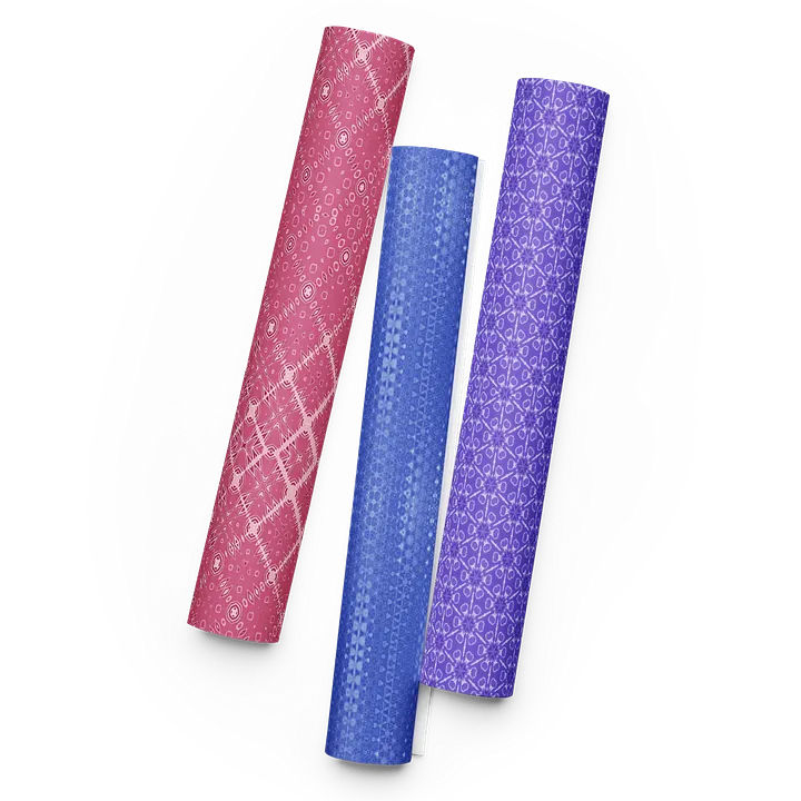 Wrapping Paper Set of 3 Pink Purple Blue product image (1)