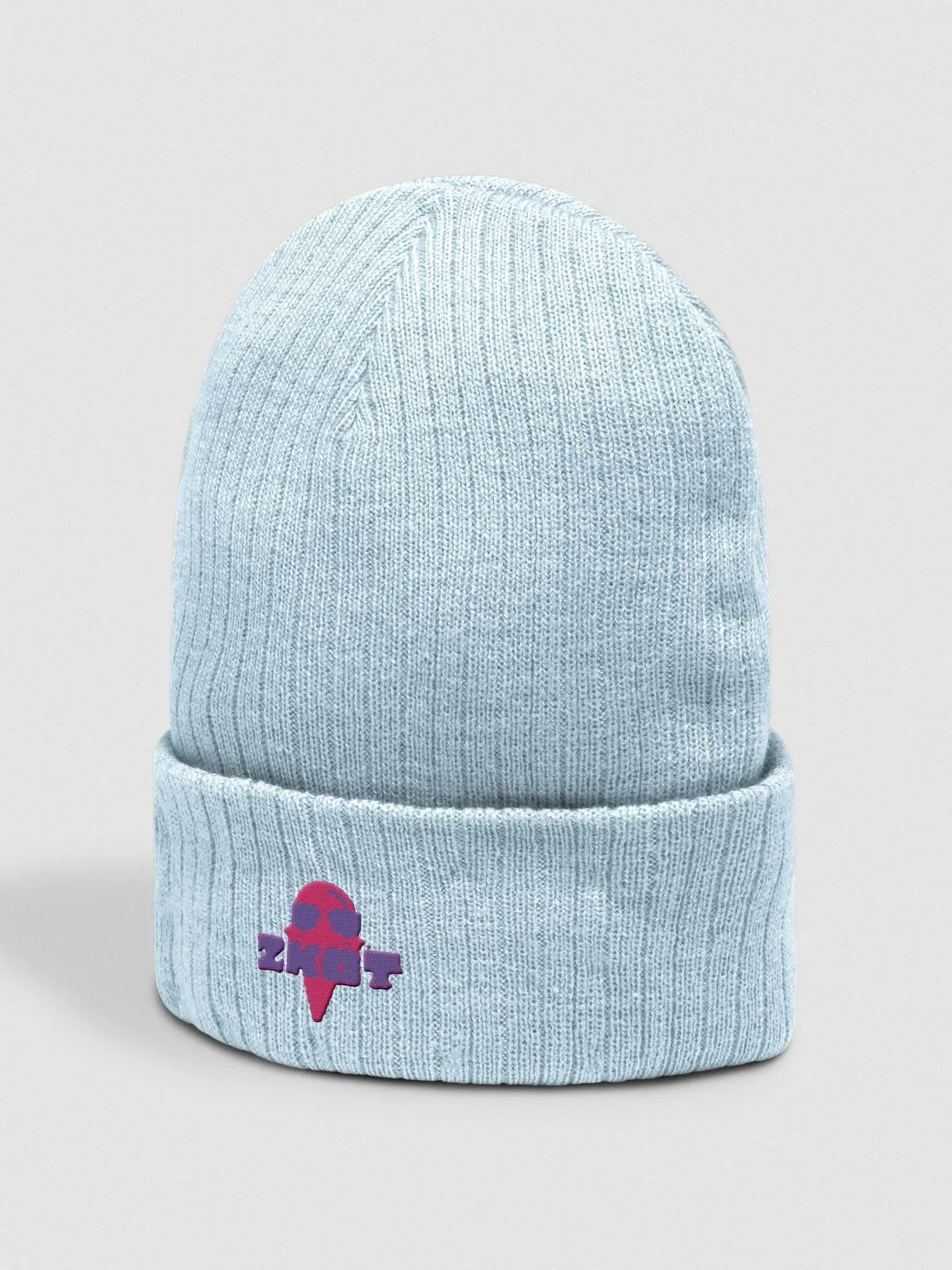 Pink Logo ZKOT Ribbed Knit Beanie - Show your Support with Style - Headwear product image (2)