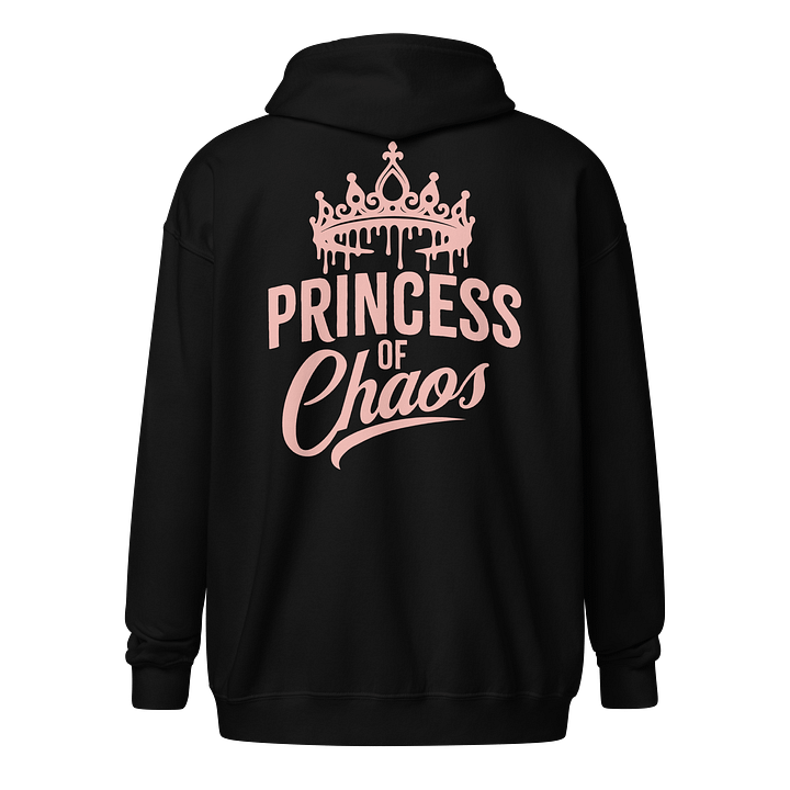 Princess of Chaos Tiara Zip Hoodie - Pink Text product image (2)