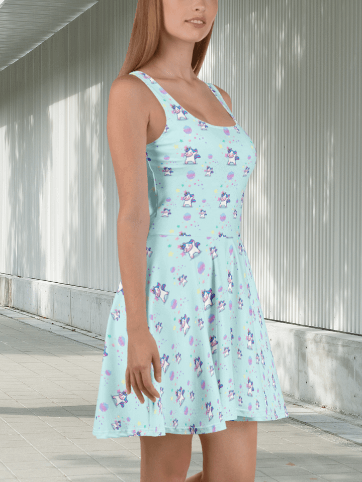 Disco Dabbing Unicorn Skater Dress product image (1)