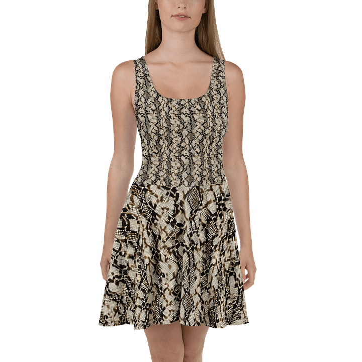 Beige Snake Pattern Skater Dress product image (2)