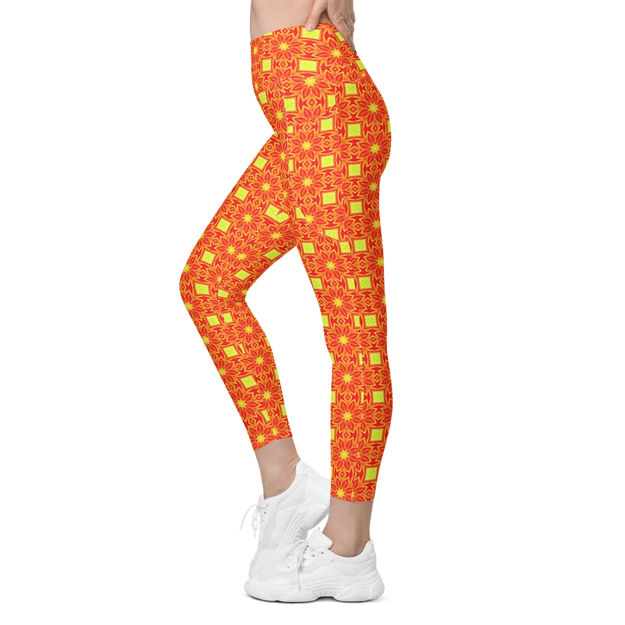 Abstract Repeating Orange Flower Leggings product image (16)