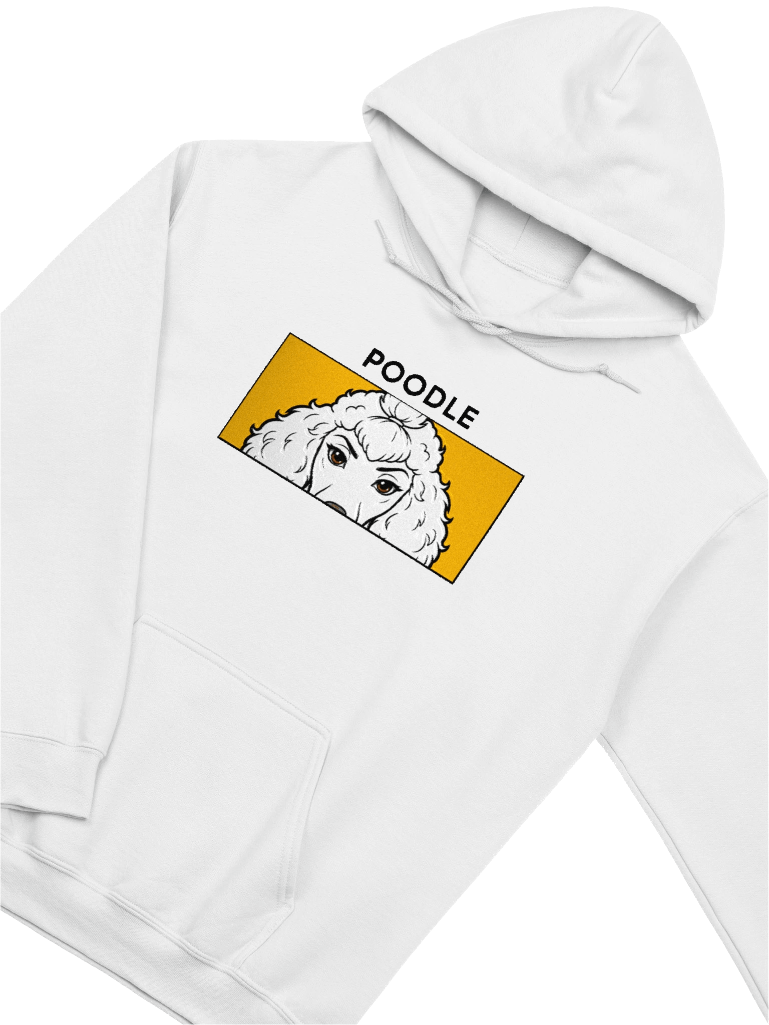 Embroidered Poodle Face Peeking Strip Unisex Hoodie product image (2)