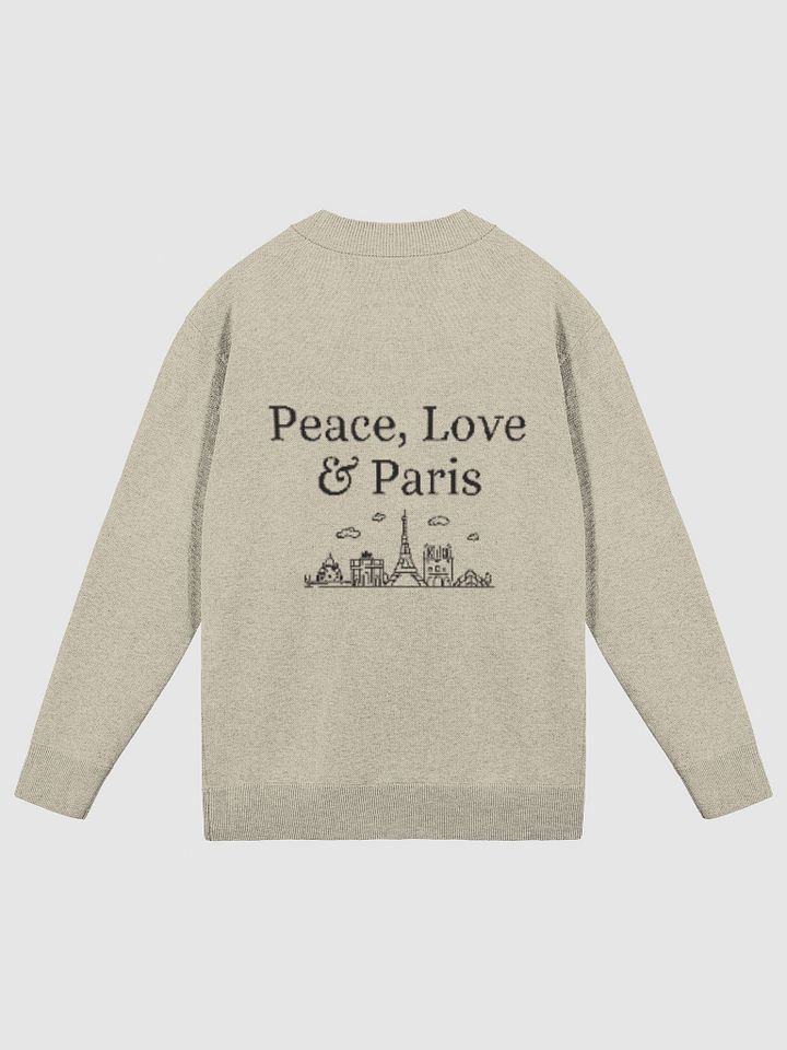 Peace, Love and Paris with Monuments Parisian Chic Knitted Cardigan | Beige product image (1)