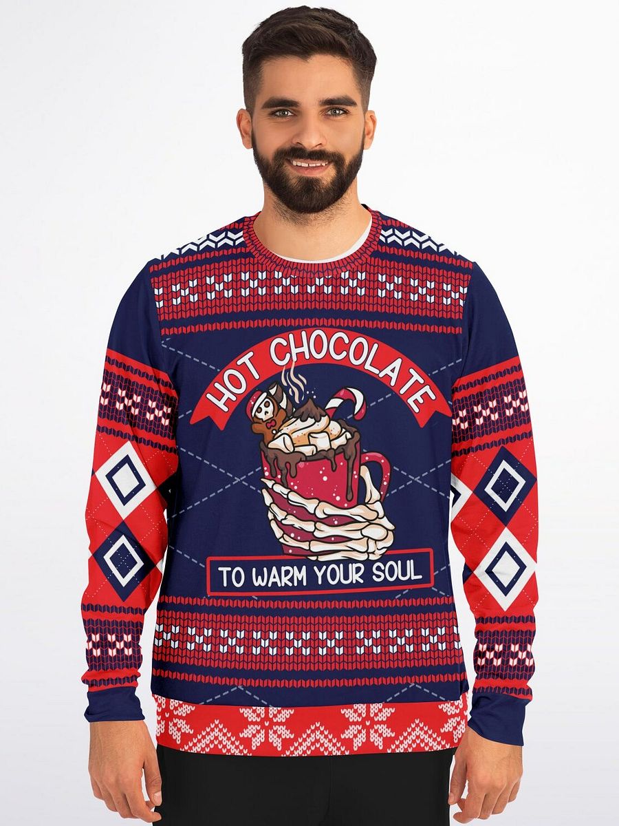 Nordic Hot Chocolate Christmas Sweatshirt | Winter Holiday Sweater | Cozy Marshmallow Gingerbread Design | Holiday Party Outfit product image (7)