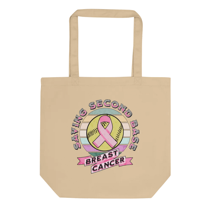 Saving Second Base Breast Cancer Softball Supportive Pink RibbonTote Bag product image (1)