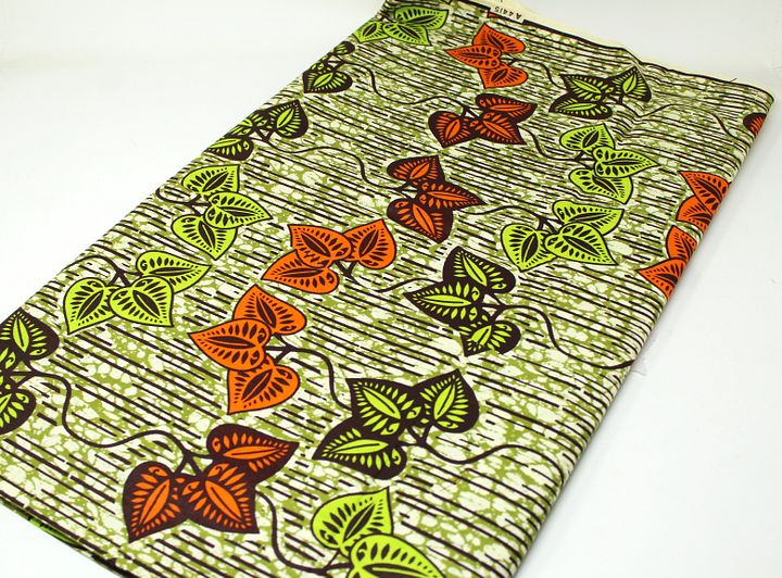 Tessuto Wax Print - Design Foglie - cod.225/A product image (2)