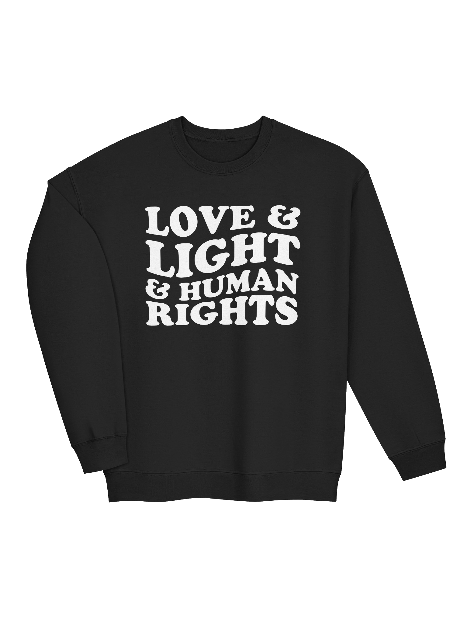 Love, Light & Human Rights Crew Sweatshirt (White) product image (16)