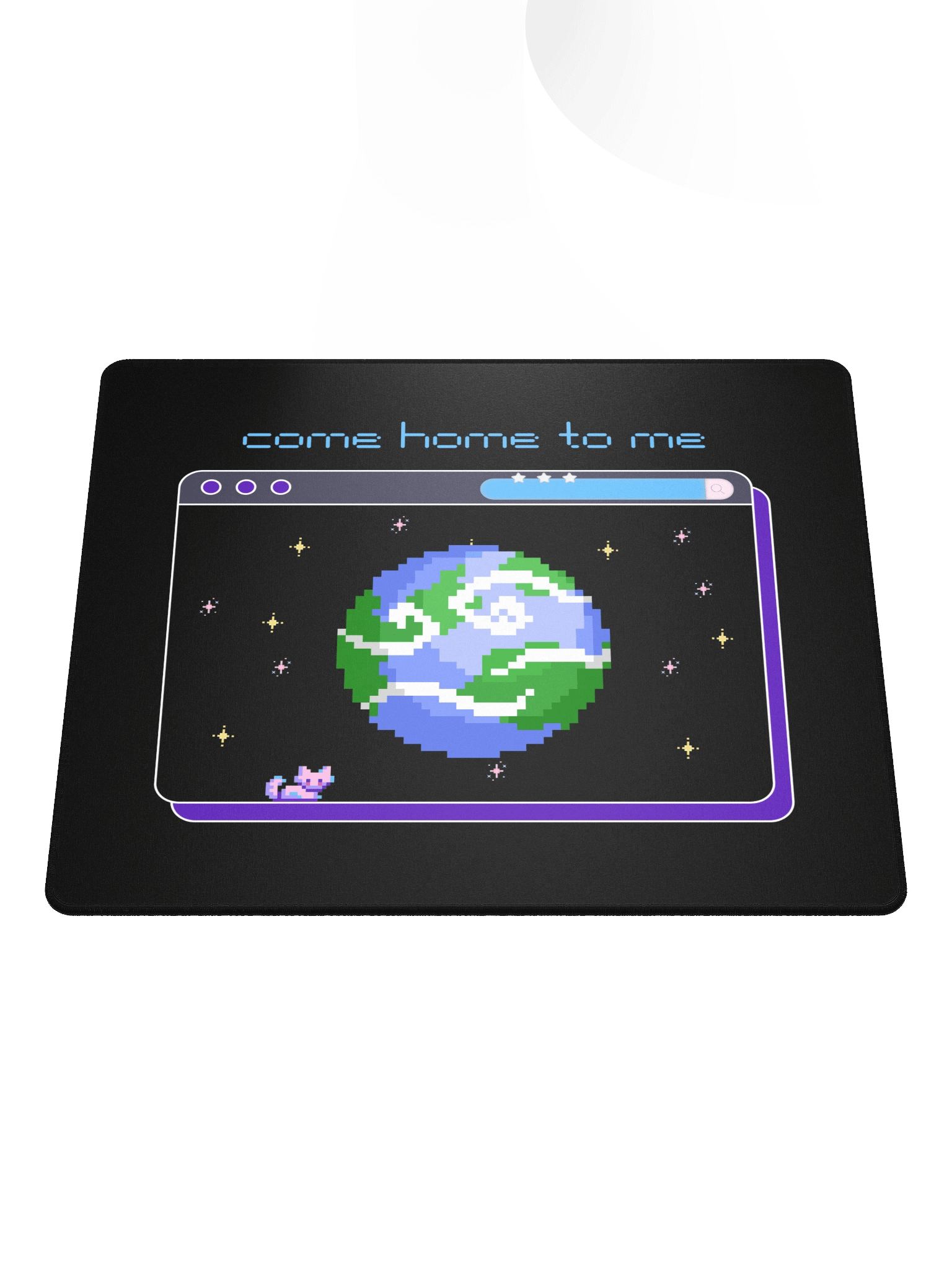 "Come Home to Me" Blue Pixel Art Mouse Pad product image (1)
