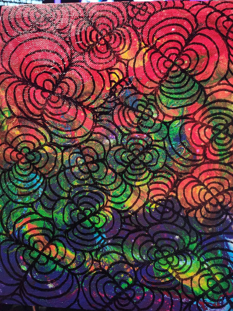 Rainbow Patterns - 10 x 8 Painting product image (1)