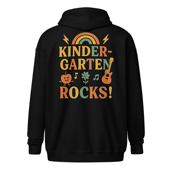 Kindergarten Rocks! Zip Hoodie – Fun Teacher Hoodie for Early Educators product image (1)