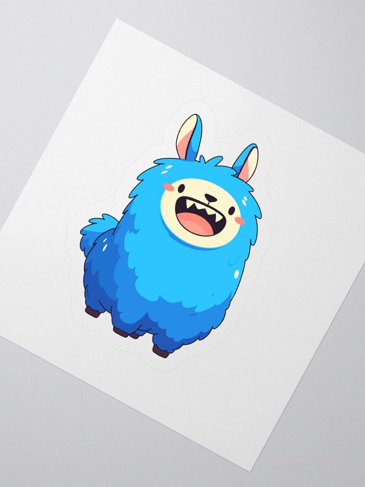 Munchiwoo Alpaca Sticker – Cute & Crazy Blue Alpaca Vinyl Decal product image (5)